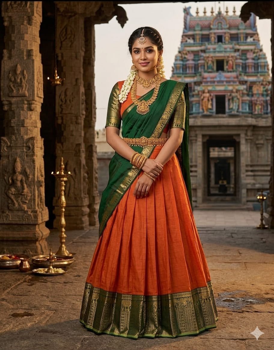 South-style Kanci cottan silk lehenga