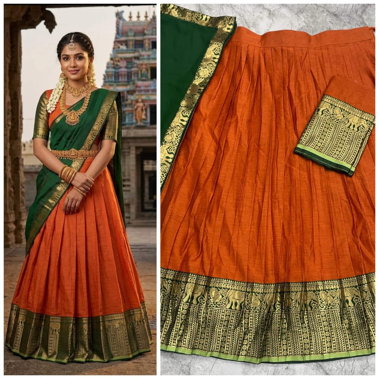 South-style Kanci cottan silk lehenga