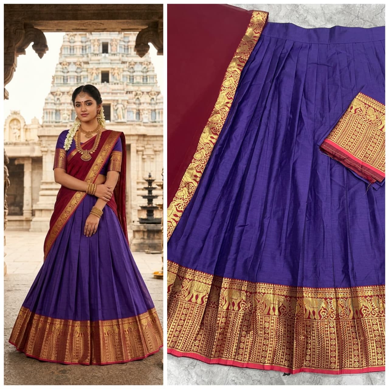 South-style Kanci cottan silk lehenga