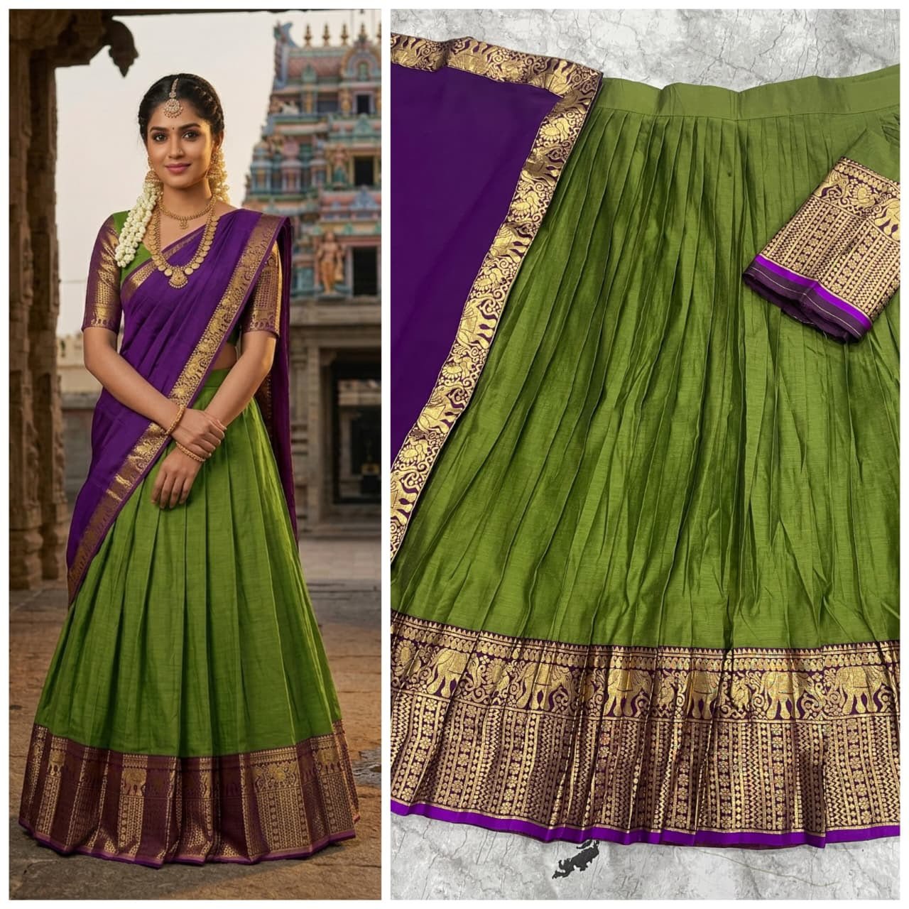 South-style Kanci cottan silk lehenga