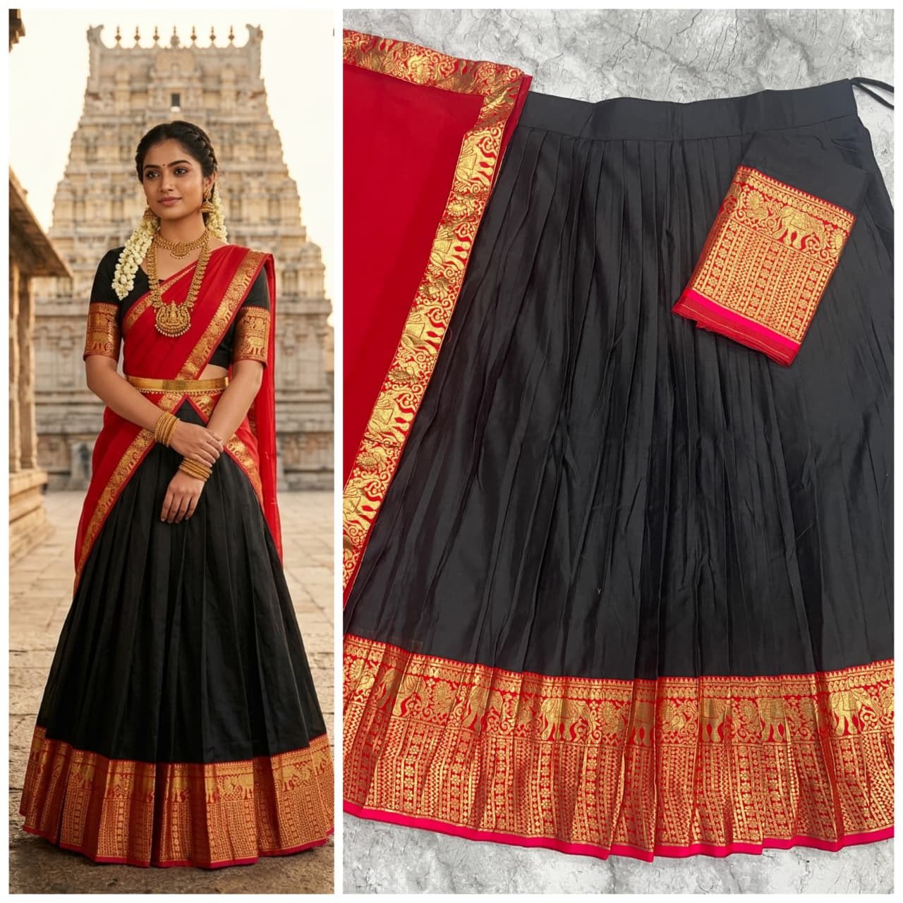 South-style Kanci cottan silk lehenga