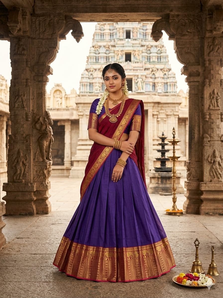 South-style Kanci cottan silk lehenga