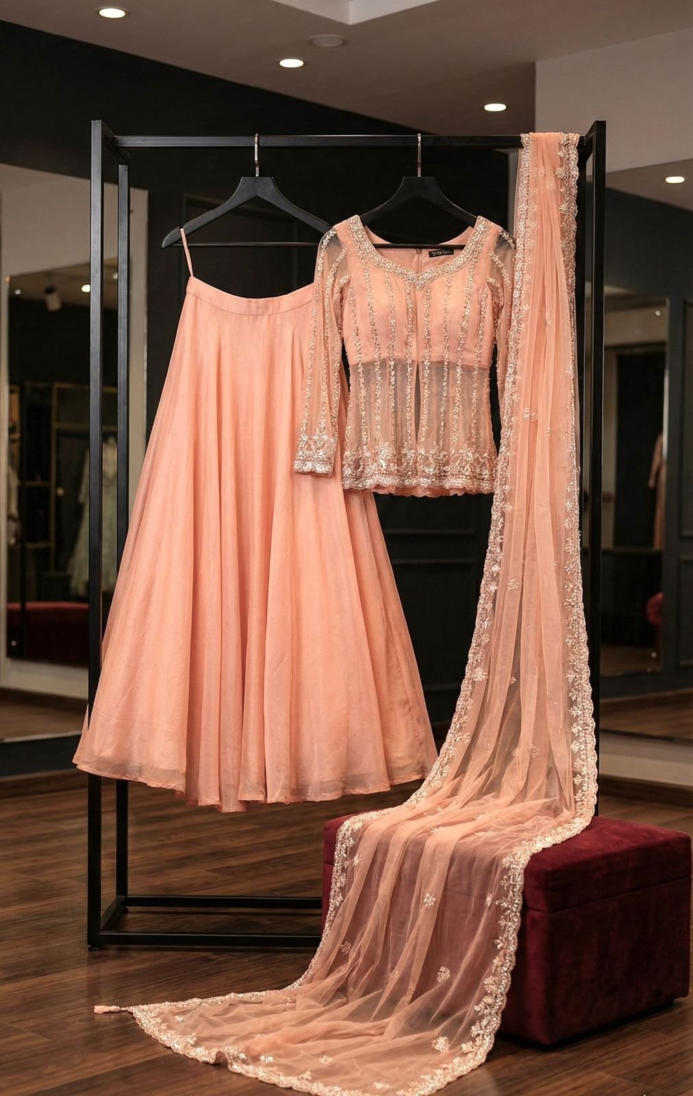 Silk Satin Lahenga Party Wear