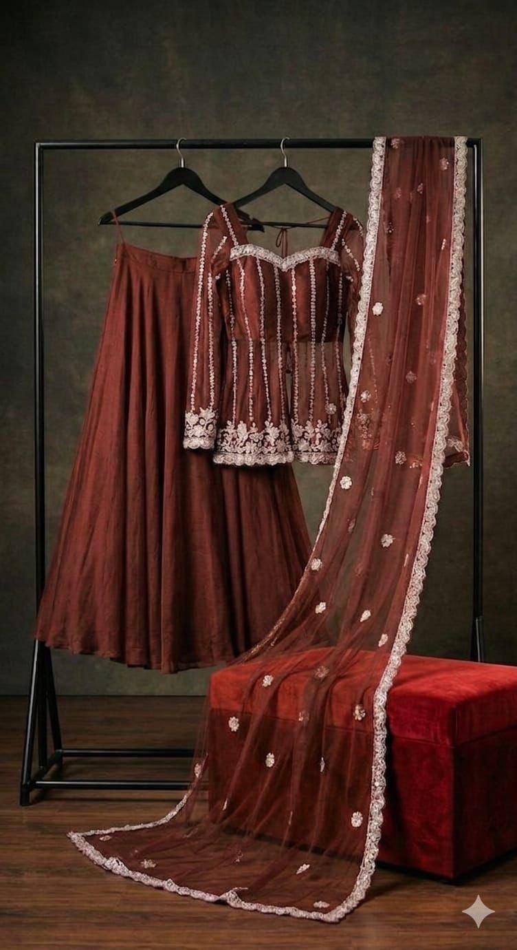 Silk Satin Lahenga Party Wear