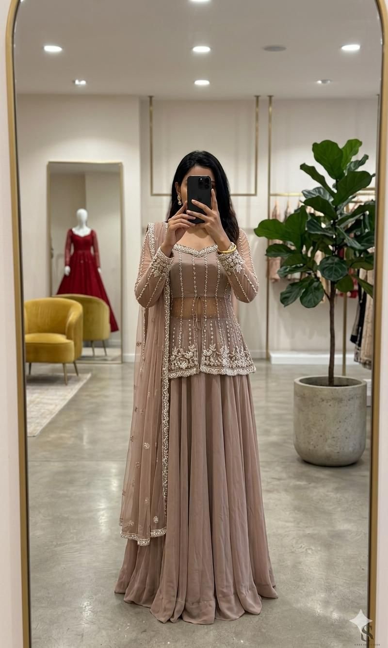 Silk Satin Lahenga Party Wear
