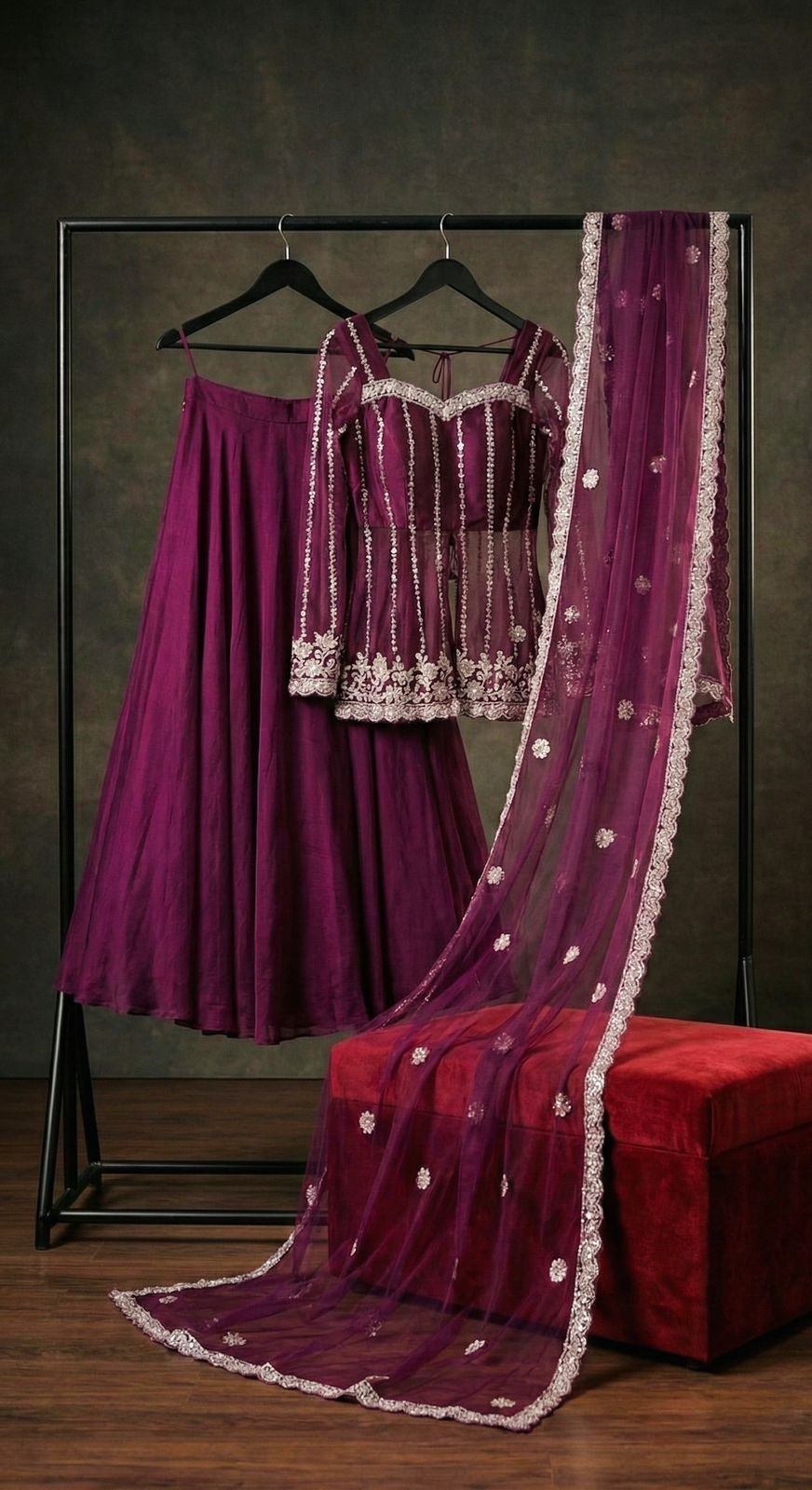 Silk Satin Lahenga Party Wear