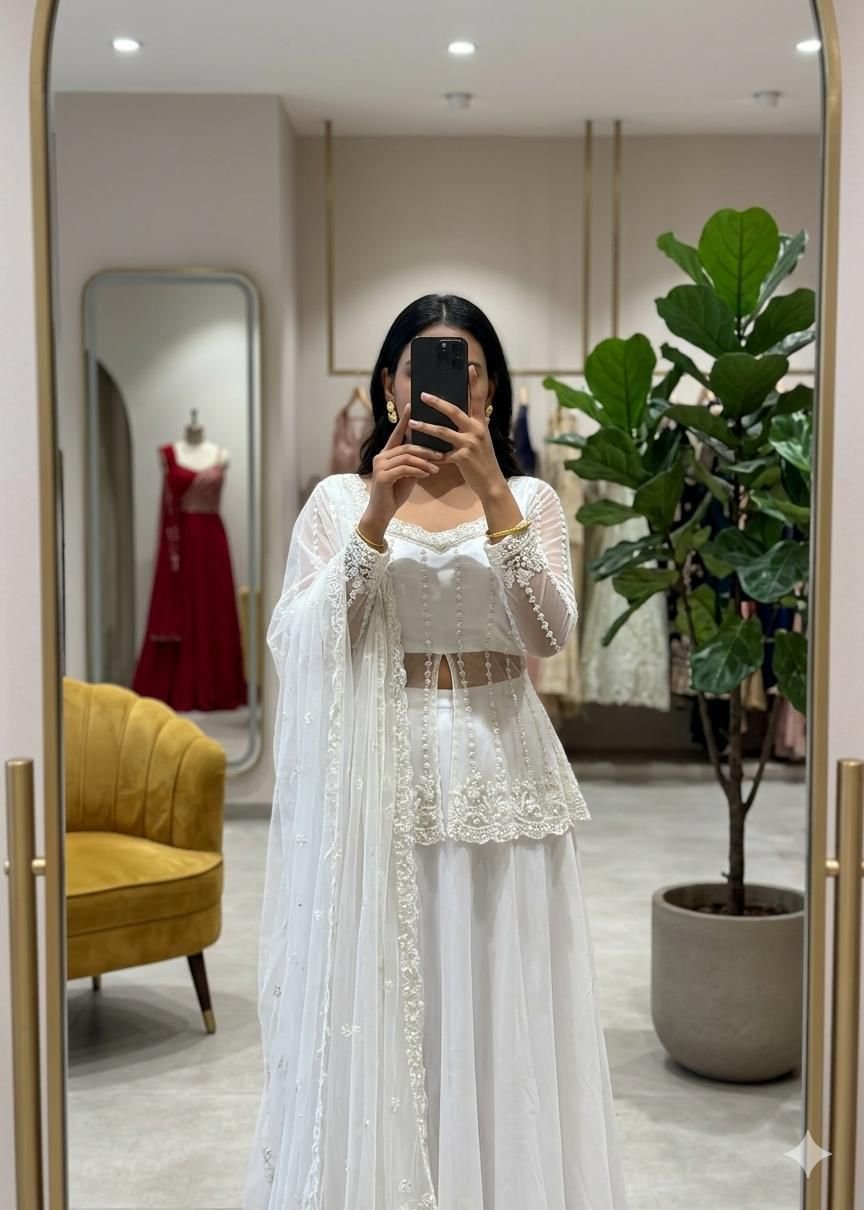 Silk Satin Lahenga Party Wear