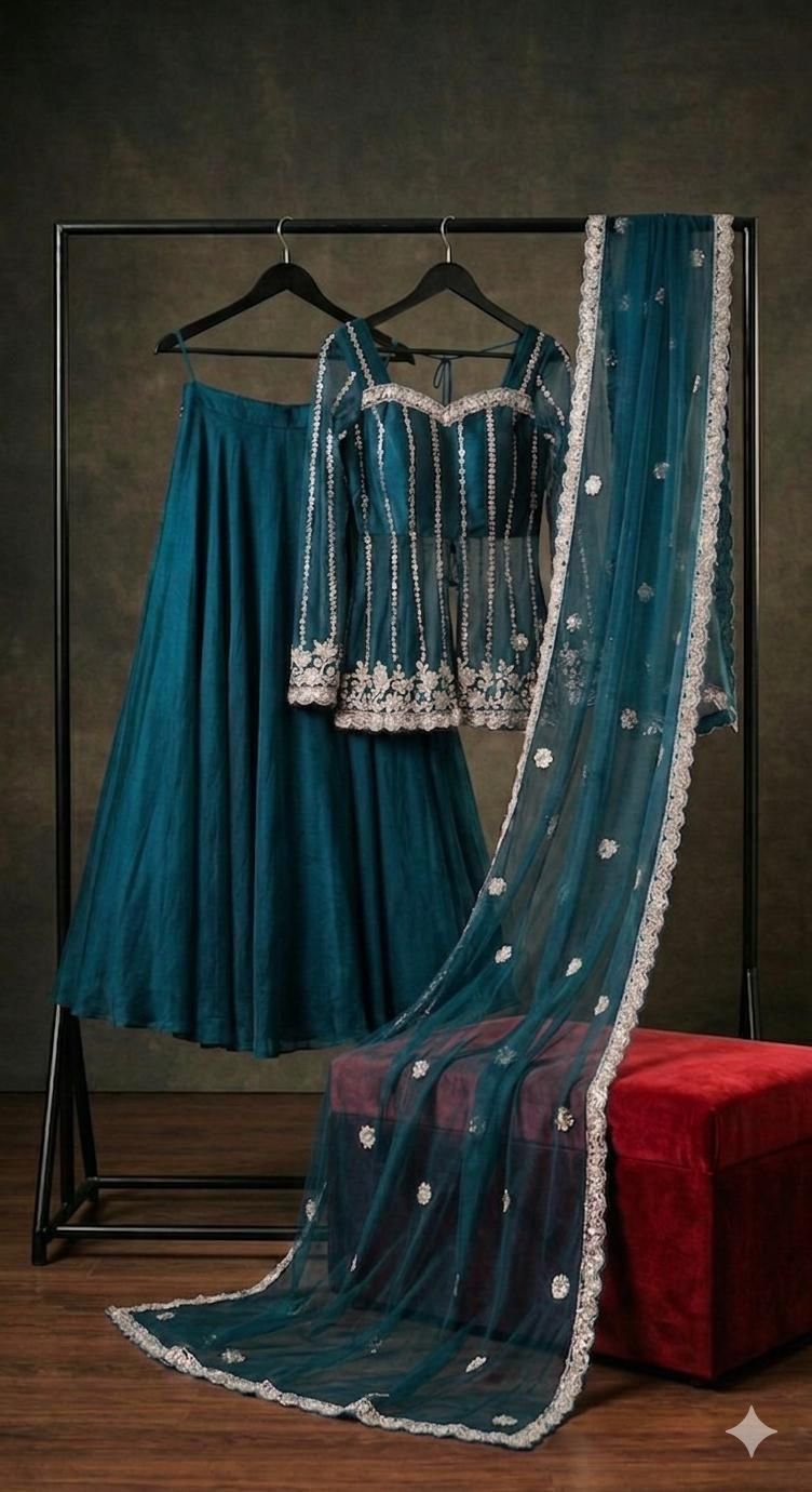 Silk Satin Lahenga Party Wear